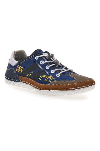 Blaue Turnschuhe mit seitlichem Bugatti-Logo 321AFF02
