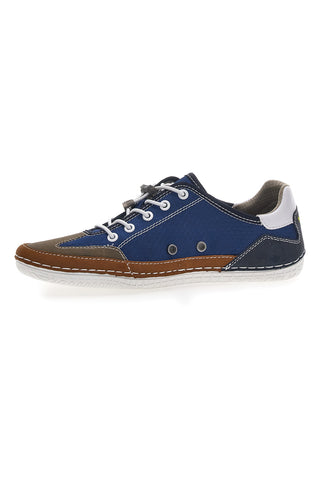 Blaue Turnschuhe mit seitlichem Bugatti-Logo 321AFF02