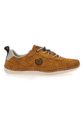 Ockerfarbene Schnürschuhe mit seitlichem Bugatti-Logo 341AFF07