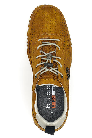 Ockerfarbene Schnürschuhe mit seitlichem Bugatti-Logo 341AFF07