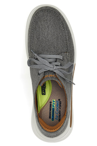 Graue Schnürschuhe mit Archfit und Skechers Proven Forenzo