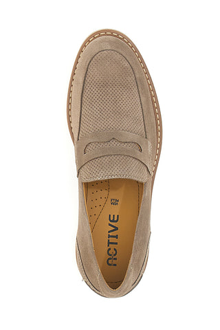 Beige Mokassins aus echtem Wildleder Pittarello Active 2402