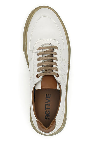 Schnürschuhe aus echtem cremefarbenem Leder Pittarello Active 2421