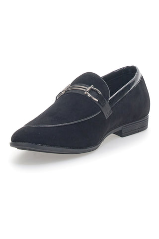 Jhoes Land Schwarze Mokassins mit Samteffekt 218014