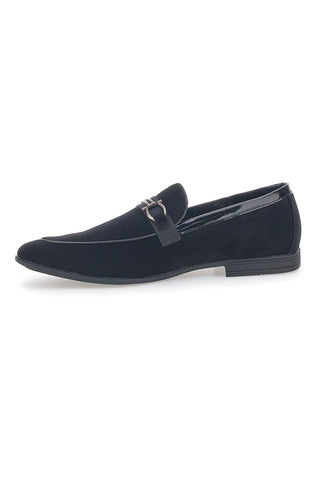 Jhoes Land Schwarze Mokassins mit Samteffekt 218014