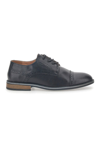 Schwarze Schnürschuhe mit englischer Stickerei Johes Land 188352