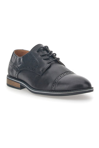 Scarpe Stringate Nere Con Ricamo All'Inglese Johes Land 188352