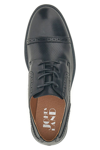 Schwarze Schnürschuhe mit englischer Stickerei Johes Land 188352