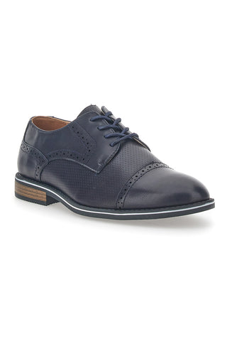 Scarpe Stringate Navy Con Ricamo All'Inglese Johes Land 188352