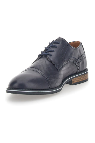 Scarpe Stringate Navy Con Ricamo All'Inglese Johes Land 188352