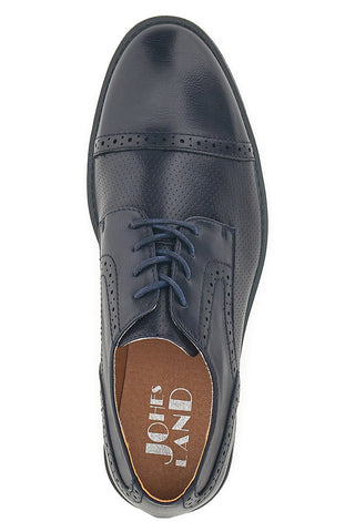 Scarpe Stringate Navy Con Ricamo All'Inglese Johes Land 188352