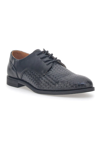 Schwarze Schnürschuhe mit Webstruktur Johes Land 16811610