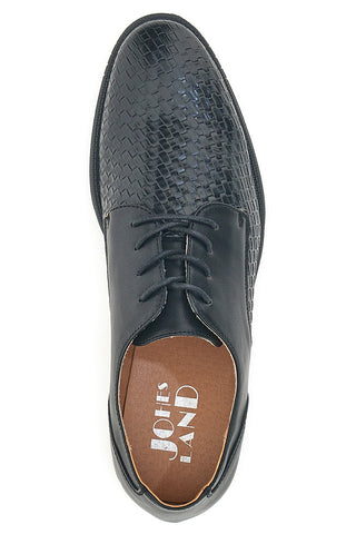 Schwarze Schnürschuhe mit Webstruktur Johes Land 16811610