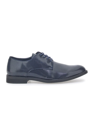 Scarpe Stringate Nere con Motivo Intrecciato Johes Land 188506