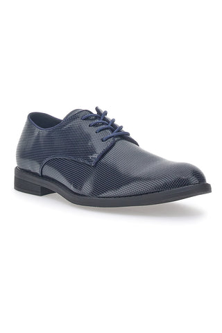 Scarpe Stringate Nere con Motivo Intrecciato Johes Land 188506