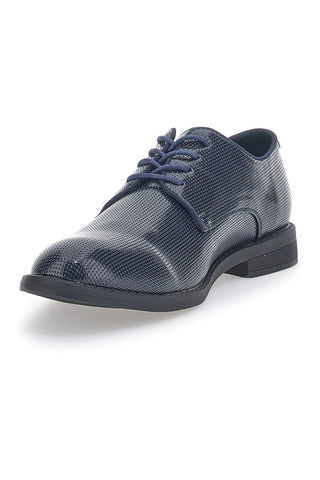 Scarpe Stringate Nere con Motivo Intrecciato Johes Land 188506