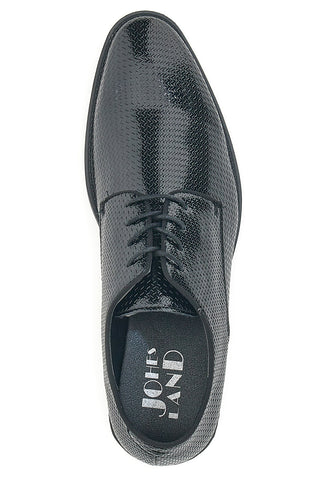 Scarpe Stringate Nere con Motivo Intrecciato Johes Land 188506