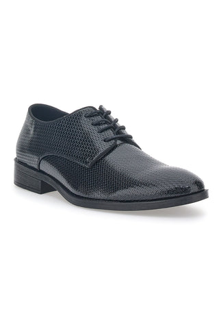 Schwarze Schnürschuhe mit glänzender Effektstruktur Johes Land 178284