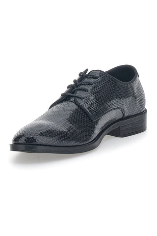 Schwarze Schnürschuhe mit glänzender Effektstruktur Johes Land 178284