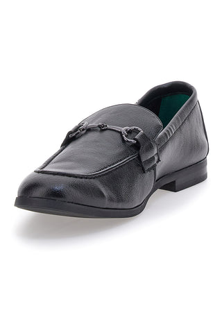 Elegante schwarze Mokassins mit Horsebit GMV 159