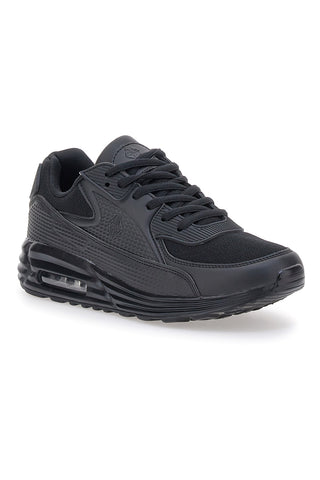 Schwarze Sneakers mit Plateau und sichtbarer Luftblase für Herren 2T2L 3810