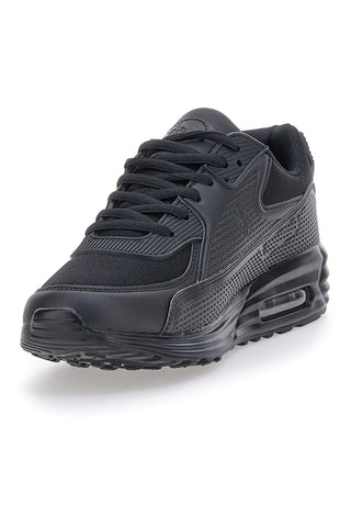 Schwarze Sneakers mit Plateau und sichtbarer Luftblase für Herren 2T2L 3810