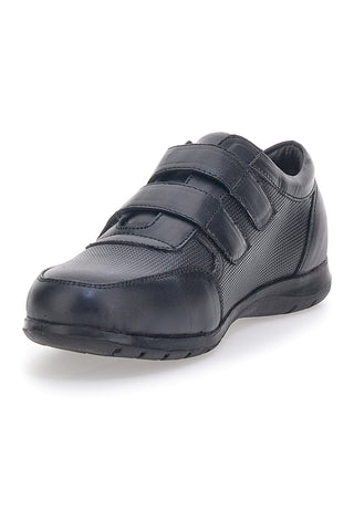 Schwarze Schnürschuhe aus echtem Leder mit doppeltem Riemen Max Dillan 458