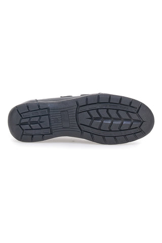 Schwarze Schnürschuhe aus echtem Leder mit doppeltem Riemen Max Dillan 458