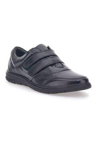 Scarpe Stringate Nere in Pelle Con Strappo Max Dillan