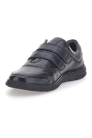 Scarpe Stringate Nere in Pelle Con Strappo Max Dillan