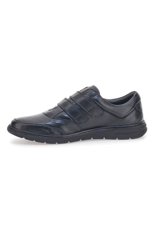 Scarpe Stringate Nere in Pelle Con Strappo Max Dillan