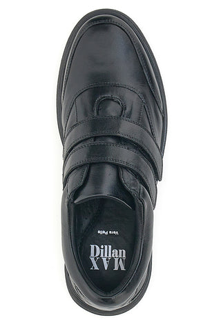 Scarpe Stringate Nere in Pelle Con Strappo Max Dillan