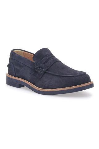 Mocassini Navy In Vera Pelle Scamosciata Pittarello 8027
