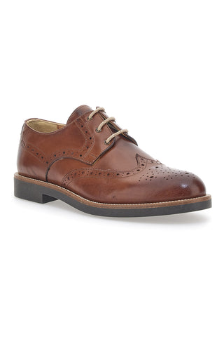 Scarpe Stringate Marroni Con Ricamo All'Inglese Pittarello 8023