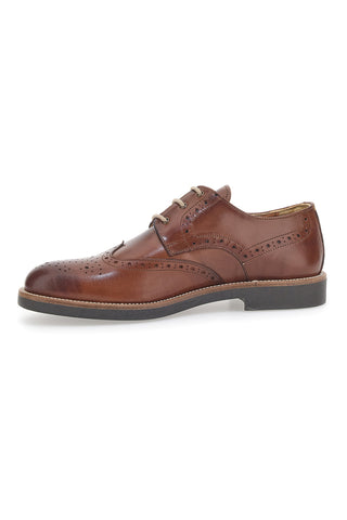 Scarpe Stringate Marroni Con Ricamo All'Inglese Pittarello 8023