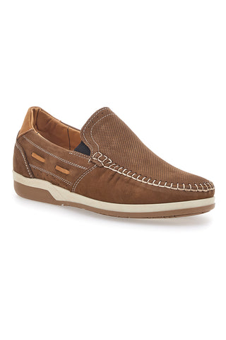 Braune Bootsloafer aus echtem Leder Longford 3425