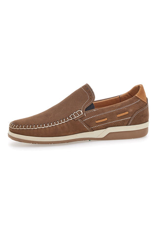 Braune Bootsloafer aus echtem Leder Longford 3425