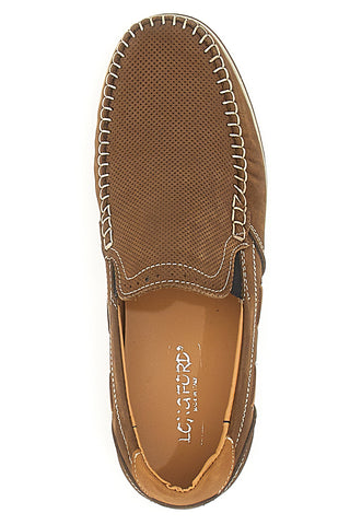 Braune Bootsloafer aus echtem Leder Longford 3425