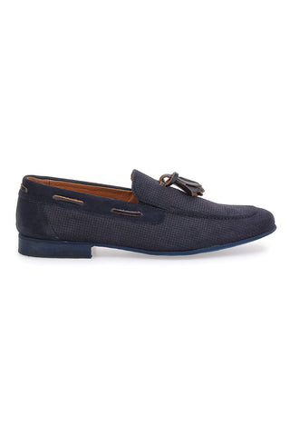 Sevenoaks 195 Herren-Mokassin aus echtem Leder in Blau, hergestellt in Italien