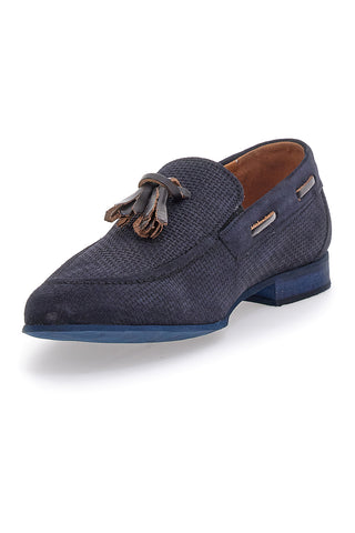 Sevenoaks 195 Herren-Mokassin aus echtem Leder in Blau, hergestellt in Italien