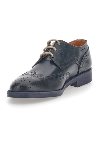 Blaue Schnürschuhe aus echtem Leder, hergestellt in Italien, Pittarello 0723
