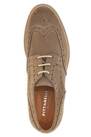Scarpe Stringate Taupe In Vera Pelle Made In Italy Pittarello 0723