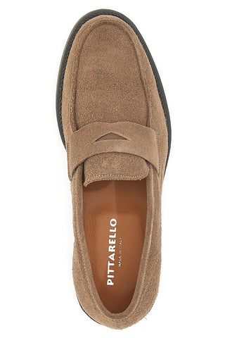 Mocassini Taupe In Vera Pelle Made In Italy Pittarello 0730