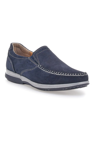 Blaue Loafer aus echtem Leder, hergestellt in Italien, Max Dillan 320