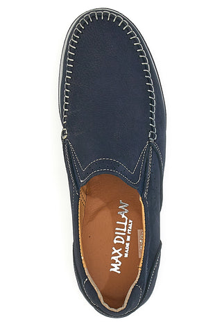 Blaue Loafer aus echtem Leder, hergestellt in Italien, Max Dillan 320