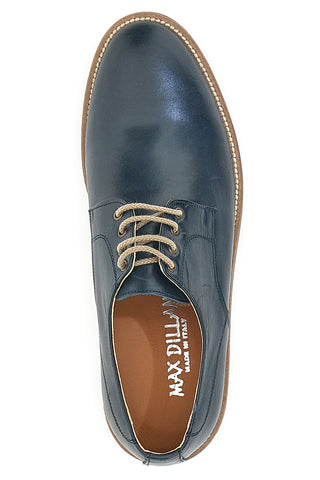 Scarpe Stringate Blu Vera Pelle Max Dillan 600