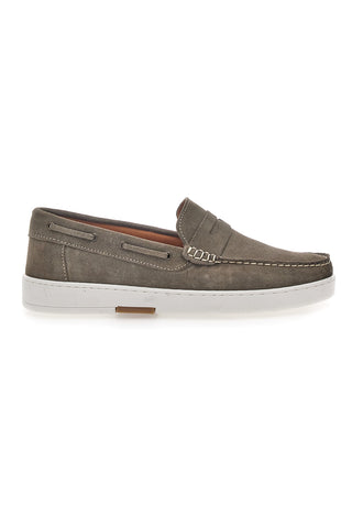 Taupefarbene Schnürschuhe aus echtem Wildleder Max Dillan 420
