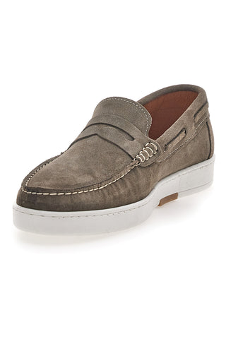 Taupefarbene Schnürschuhe aus echtem Wildleder Max Dillan 420