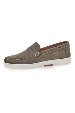 Taupefarbene Schnürschuhe aus echtem Wildleder Max Dillan 420