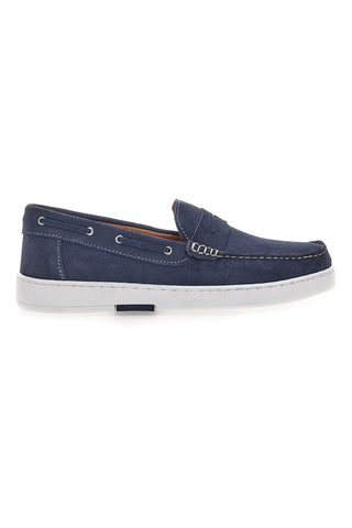 Blaue Slipper aus echtem Wildleder Max Dillan 420